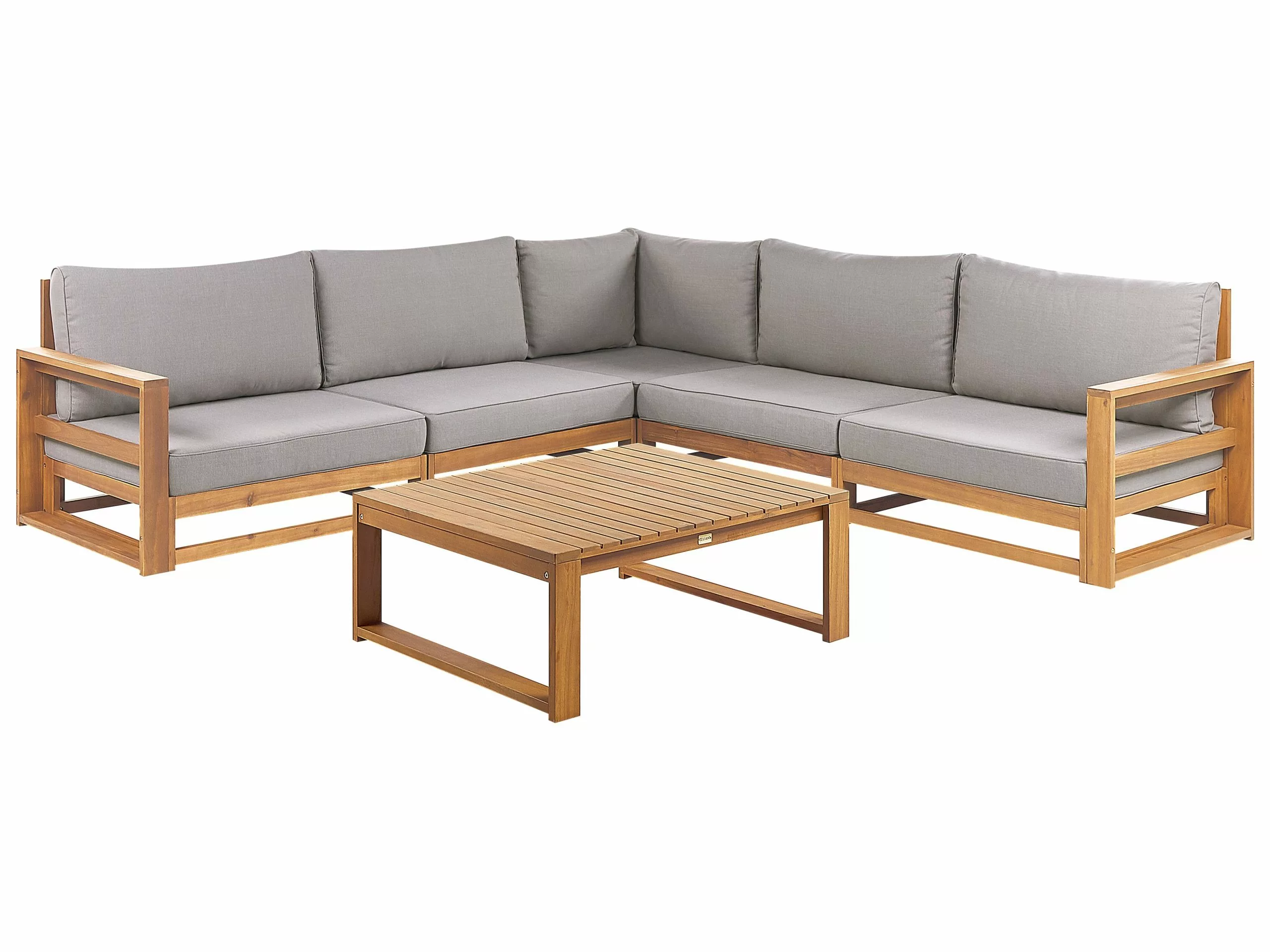 Beliani 5-istuttava Ulkokulmasohvaryhmä Akasiapuu Vaalea Puu TIMOR II 1 Beliani 5-istuttava Ulkokulmasohvaryhmä Akasiapuu Vaalea Puu TIMOR II