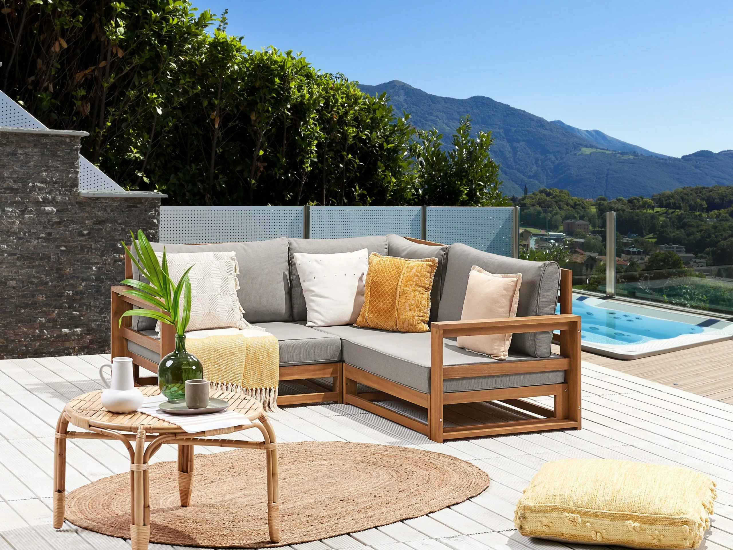 Beliani 2-istuttava Ulkokulmasohva Akasiapuu Vaalea Puu TIMOR II 2 Beliani 2-istuttava Ulkokulmasohva Akasiapuu Vaalea Puu TIMOR II - Image 2