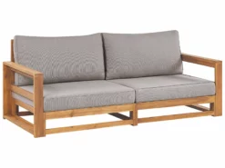 Beliani 2-istuttava Ulkosohva Akasiapuu Vaalea Puu TIMOR II