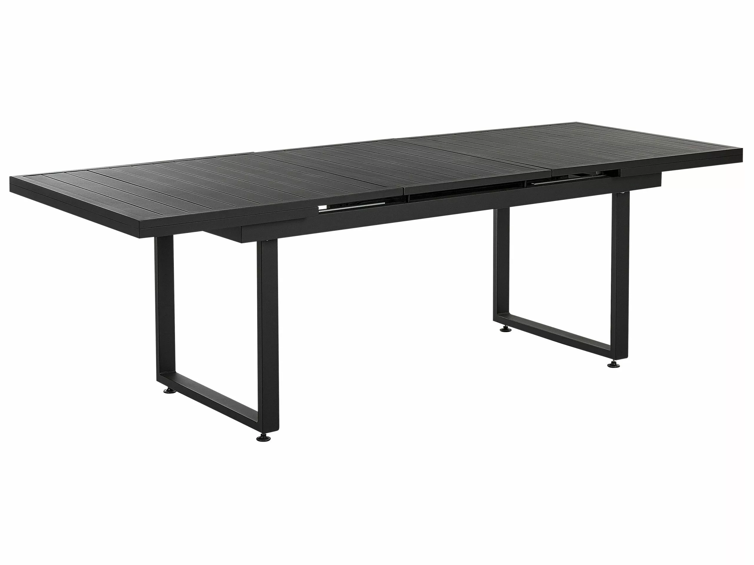 Beliani 8-istuttava Ulkoruokailuryhmä Alumiini Musta/harmaa VALCANETTO/TAVIANO - Image 7