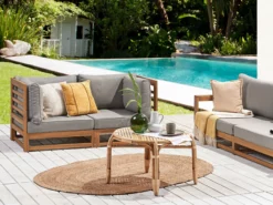 Beliani 2-istuttava Ulkosohva Akasiapuu Ruskeanharmaa TRANI -Ulkokalusteet shop undef src sa picid 847239 type whitesh image scaled