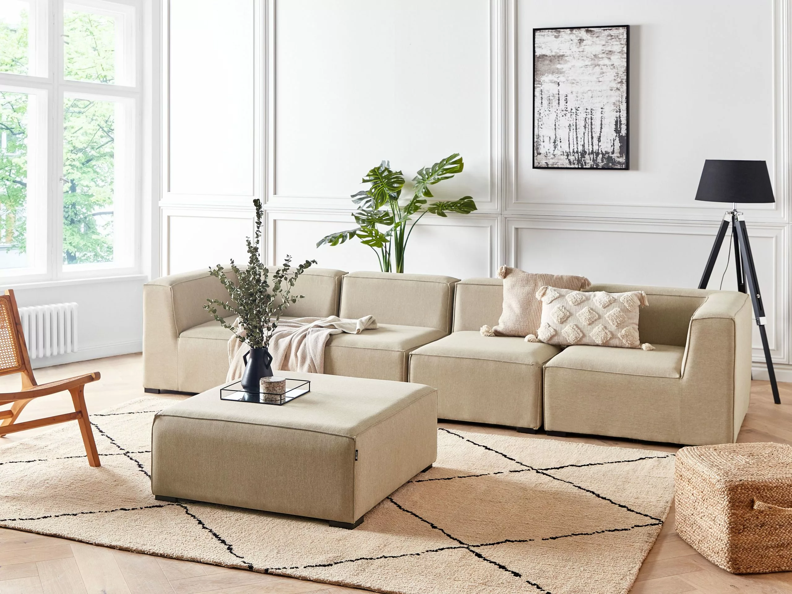 Beliani 4-istuttava Ulkosohvaryhmä Beige AREZZO 3 Beliani 4-istuttava Ulkosohvaryhmä Beige AREZZO - Image 3