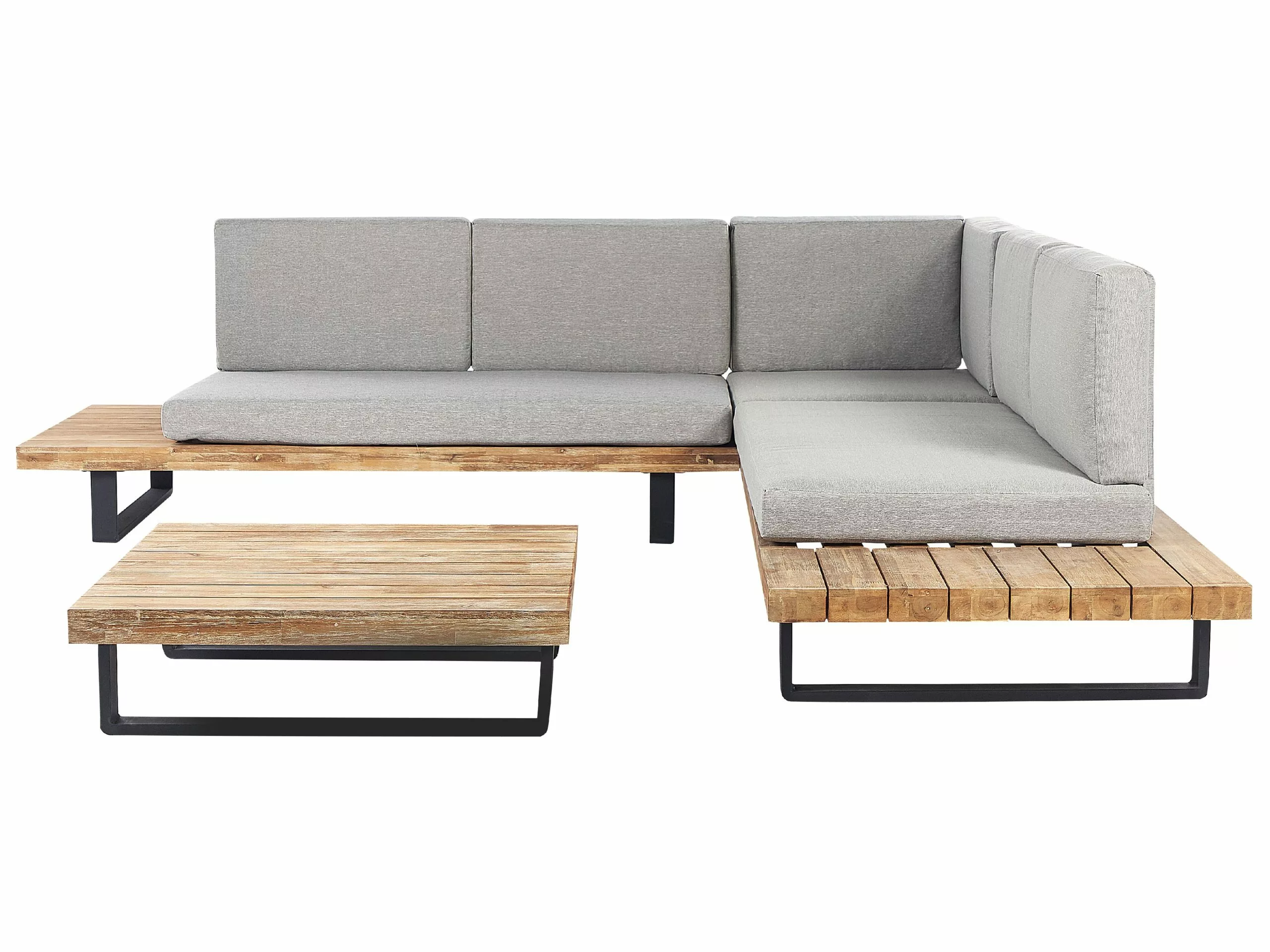 Beliani 5-istuttava Ulkosohvaryhmä Akasiapuu Vaaleanharmaa MYKONOS II 1 Beliani 5-istuttava Ulkosohvaryhmä Akasiapuu Vaaleanharmaa MYKONOS II