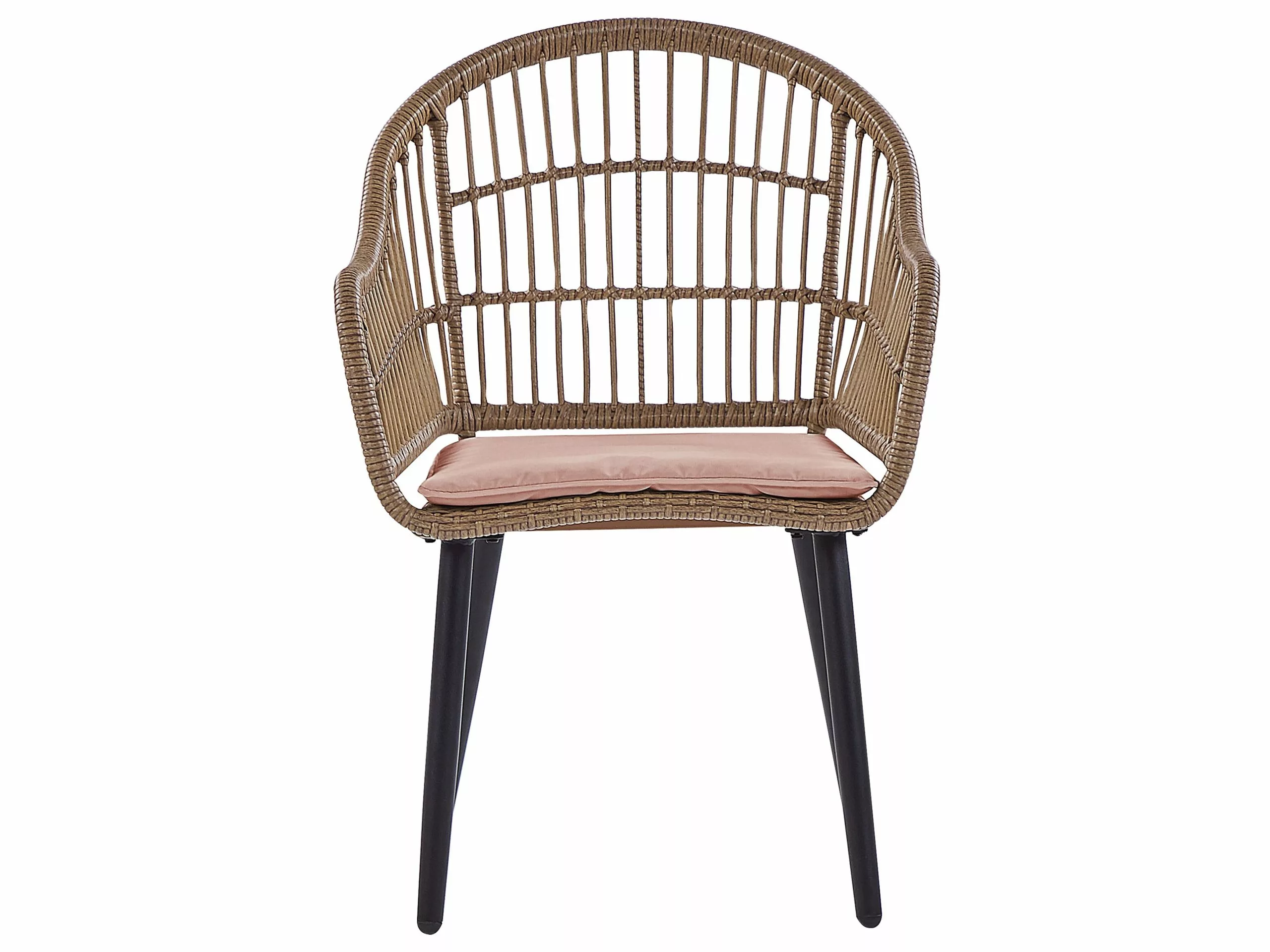 Beliani 6-istuttava Ulkoruokailuryhmä Polyrottinki Pastellipinkki ALIANO II - Image 7