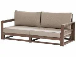 Beliani 2-istuttava Ulkosohva Sertifioitu Akasiapuu Tumma Puu TIMOR II